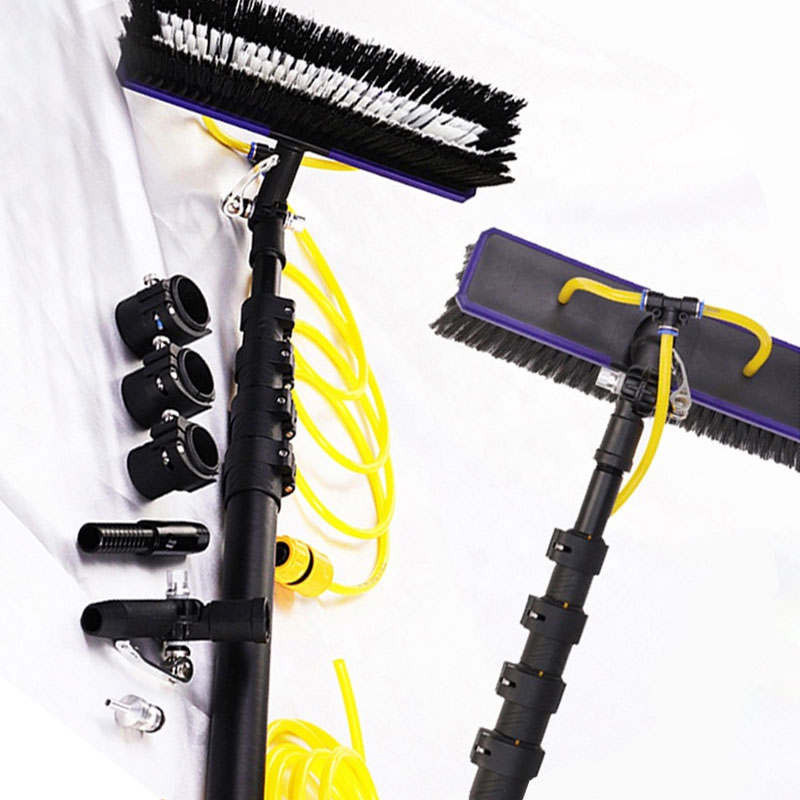 Light solar cleaning pole